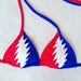 Lightning Bolt Bikini Swimsuit Top Hippie Festival Swimsuit Swimwear Triangle String Bikini Top