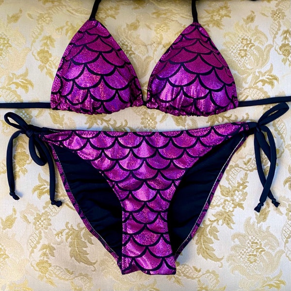 Maillot de bain sirène Bikini deux pièces VOUS CHOISISSEZ LA COULEUR // Maillot de bain sirène Maillots de bain haut et bas // Fabriqué sur commande Vous choisissez la couleur