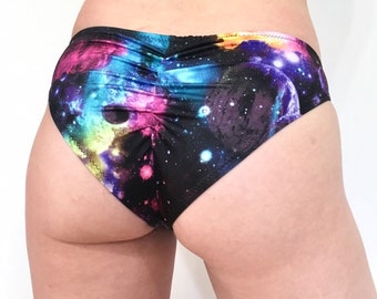 Galaxy Print Bikini Bottoms Space Universe Swimsuit Swimwear Constellation Moon Stars Swim Suit Outer Space Nasa