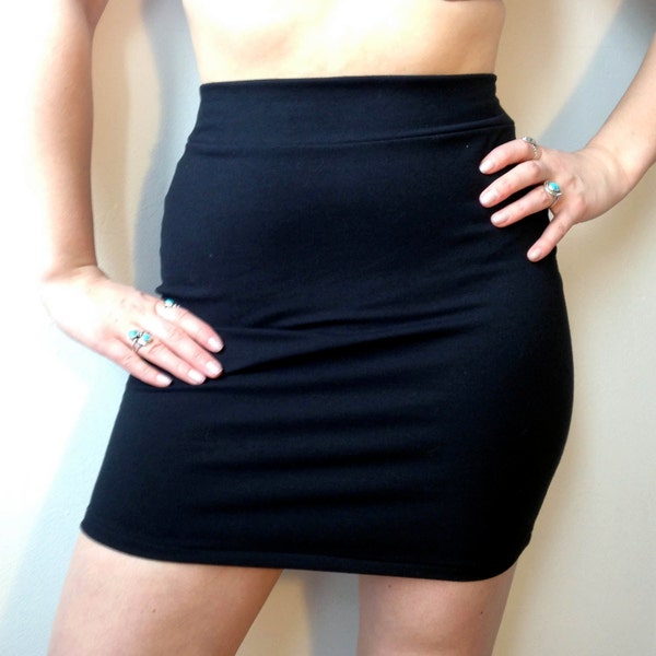 Black Mini Skirt // Black Bodycon Skirt