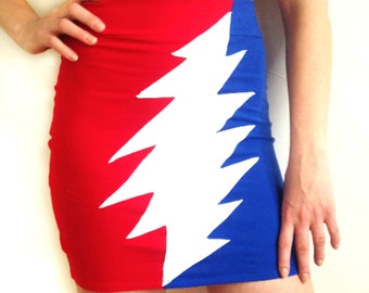 Lazy Lightning Bolt Mini Skirt Hippie Festival Clothing