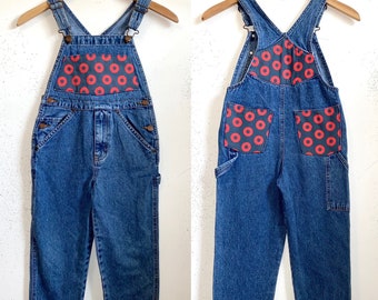 Phish KIDS Overalls Denim Pants Patchwork Upcycled Eco Friendly READY to SHIP