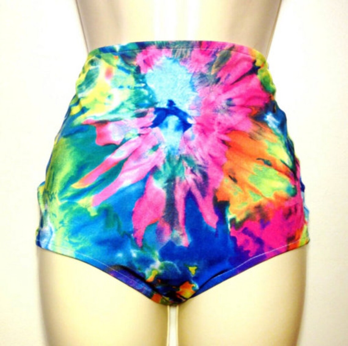white tie dye bathing suit