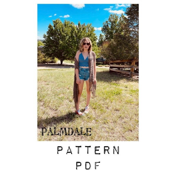 PALMDALE - New digital PATTERN pdf - Boho Wrap - Pattern PDF - Easy knit summer wrap