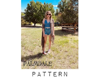 PALMDALE - New digital PATTERN pdf - Boho Wrap - Pattern PDF - Easy knit summer wrap