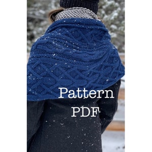 WEIRWOOD Wrap PATTERN PDF  - Chunky cable knit scarf -  knitting - Digital Pattern, Instant Download