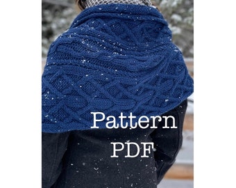 WEIRWOOD Wrap PATTERN PDF  - Chunky cable knit scarf -  knitting - Digital Pattern, Instant Download