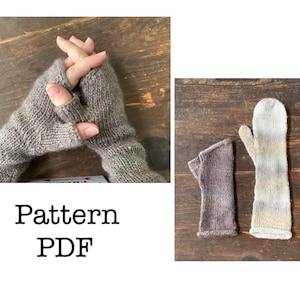 New PATTERN PDF - Palmer Mittens - Fingerless and Full mitten instructions included - 2 sizes - PDF pattern