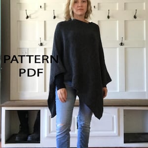 KINSEY Poncho Pattern PDF - DIY - Poncho knitting pattern - Easy poncho pattern