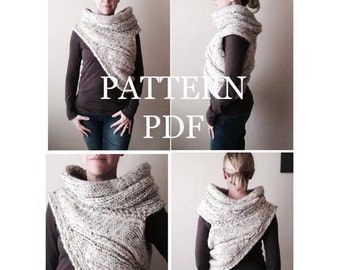PANEM COWL digital download Knitting Pattern PDF for diy Cowl - Two Looks - chunky cowl - Easy Knitting Pattern