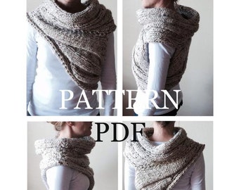 PANEM Pattern PDF - Digital Pattern for DIY Katniss Inspired Cowl - Two Looks - Easy Knitting Pattern - customizable sizes