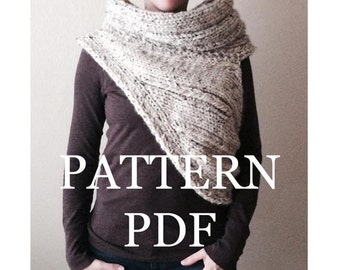 PATTERN PDF - Pattern for DIY Panem Katniss Inspired Cowl - Two Looks - Easy Knitting Pattern - customizable sizes