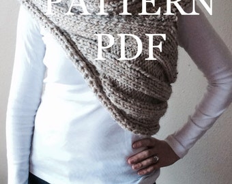 PATTERN PDF - Pattern for DIY Panem Katniss Inspired Cowl - Two Looks Easy Knitting Pattern - customizable sizes