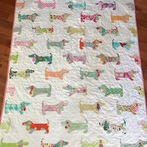 Puppies on Parade Quilt Instant Download Dog Quilt PDF PaTTERN Baby,Throw,Twin Fat Quarter Layer Cake Scraps PDF image 3