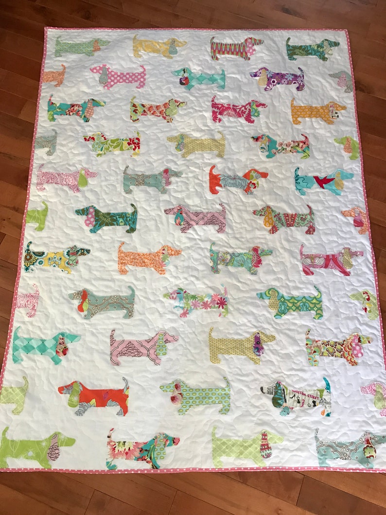 Puppies on Parade Quilt Instant Download Dog Quilt PDF PaTTERN Baby,Throw,Twin Fat Quarter Layer Cake Scraps PDF image 3