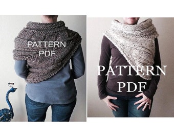 Katniss Inspired Pattern BUNDLE - TWO Bulky Cowl Patterns - District 12 and Panem Cowl - Pattern PDFs - DIY Knitting Patterns