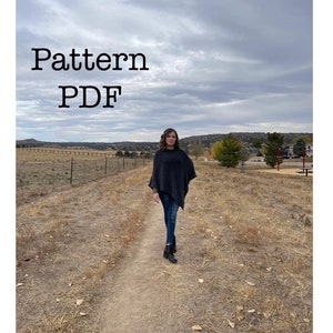 KINSEY Poncho Pattern PDF - DIY Poncho - digital knitting pattern - Easy poncho pattern - instant download