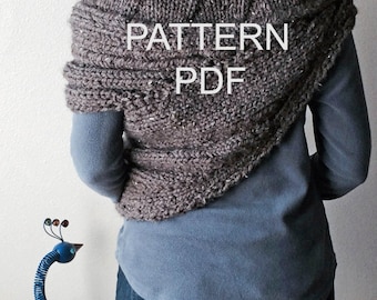 PATTERN PDF - Pattern for DIY District 12 Cowl Wrap - Easy Knitting Pattern - customizable sizes