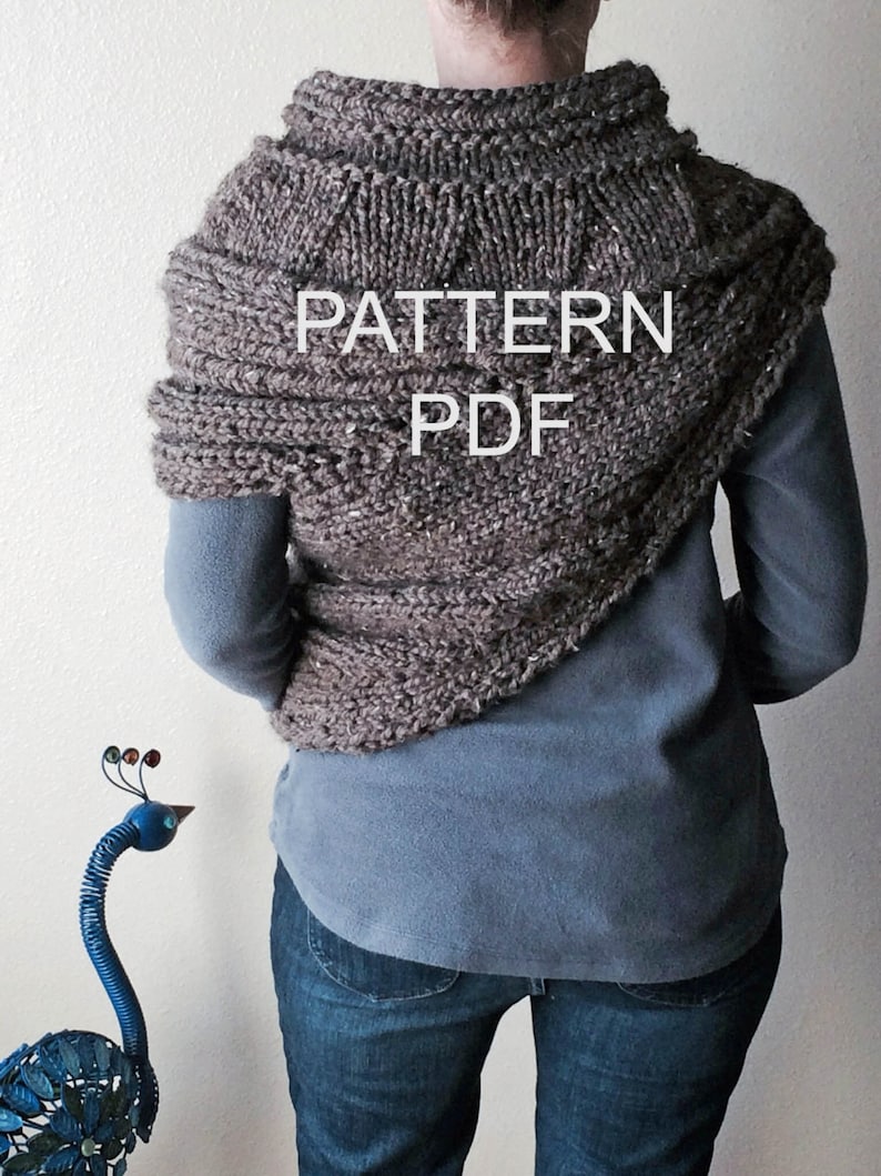 PATTERN PDF Pattern for DIY District 12 Cowl Wrap Easy Knitting Pattern customizable sizes image 1