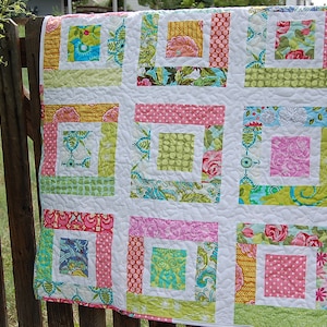 Lulu's Quilt PDF PATteRN - Easy Baby Quilt - Scraps Jelly Roll Charm Quadrate - PDF - Instant Download