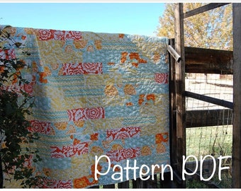 Building Blocks Quilt PDF PATTERN - Subway tile Baby Quilt - Lap Quilt - Coverlet - Easy quilt Pattern