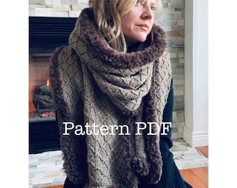 New PATTERN PDF Arya Stole - Easy knitting Pattern, Instant Download