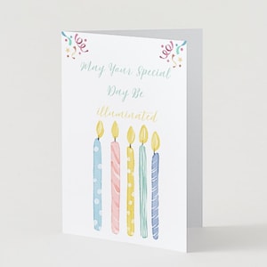 May Your Special Day Be Illuminated wenskaart | Verjaardagswenskaart | Wenskaart | Gelukkige verjaardagskaart | Blanco wenskaart