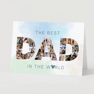 Wenskaart met fotocollage voor gelukkige Vaderdag | Wenskaart | Wenskaart Vaderdag | Fotocollage | Vaderdagcadeau