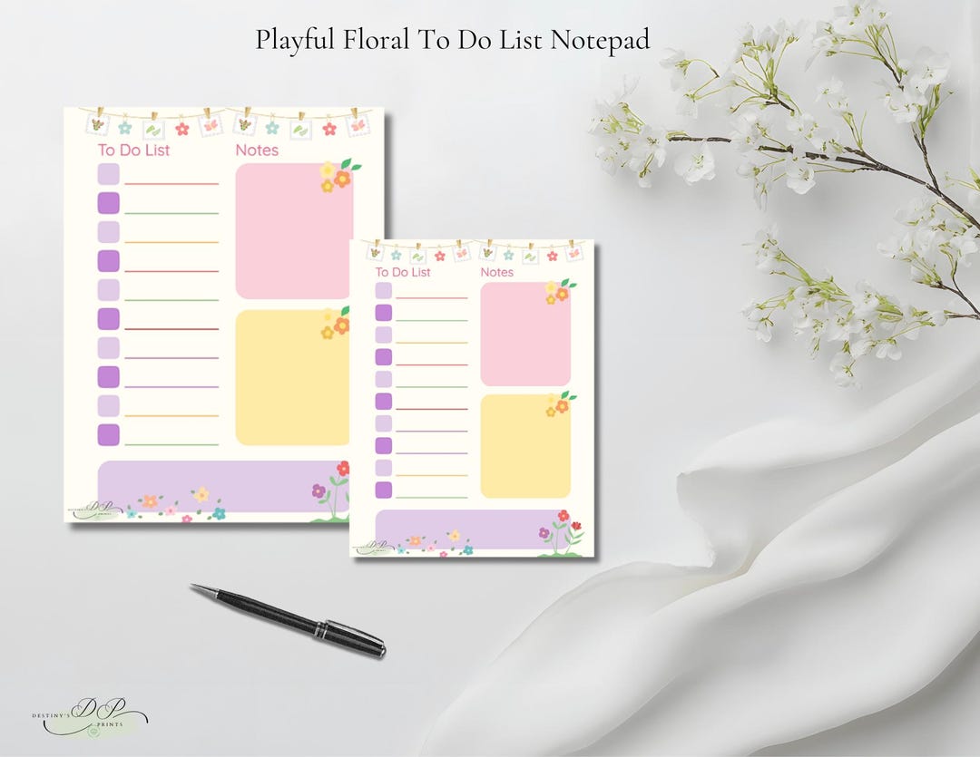 Playful Floral to Do List Notepad: Custom Stationery - Etsy