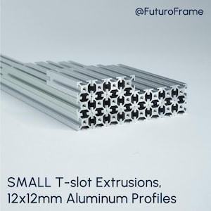1212 small T-slot Aluminum Profiles, 12x12mm, 4 Pieces