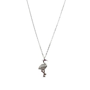 Sterling Silber CZ Flamingo Damen Halskette