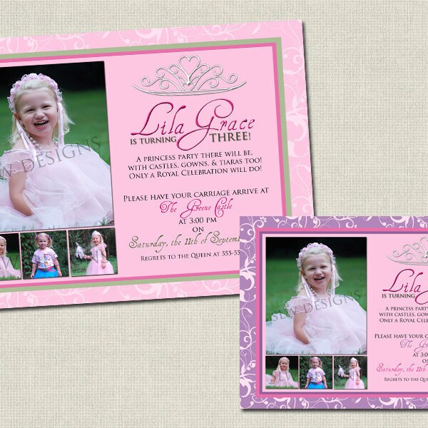 Elegant Princess Birthday Invitation - Digital Design Only