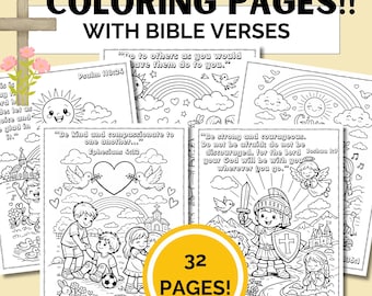 Memory Verse Coloring Pages: Sunday School Bible Activity (PDF Download) Colouring sheets match with a key memory verse for childrens church