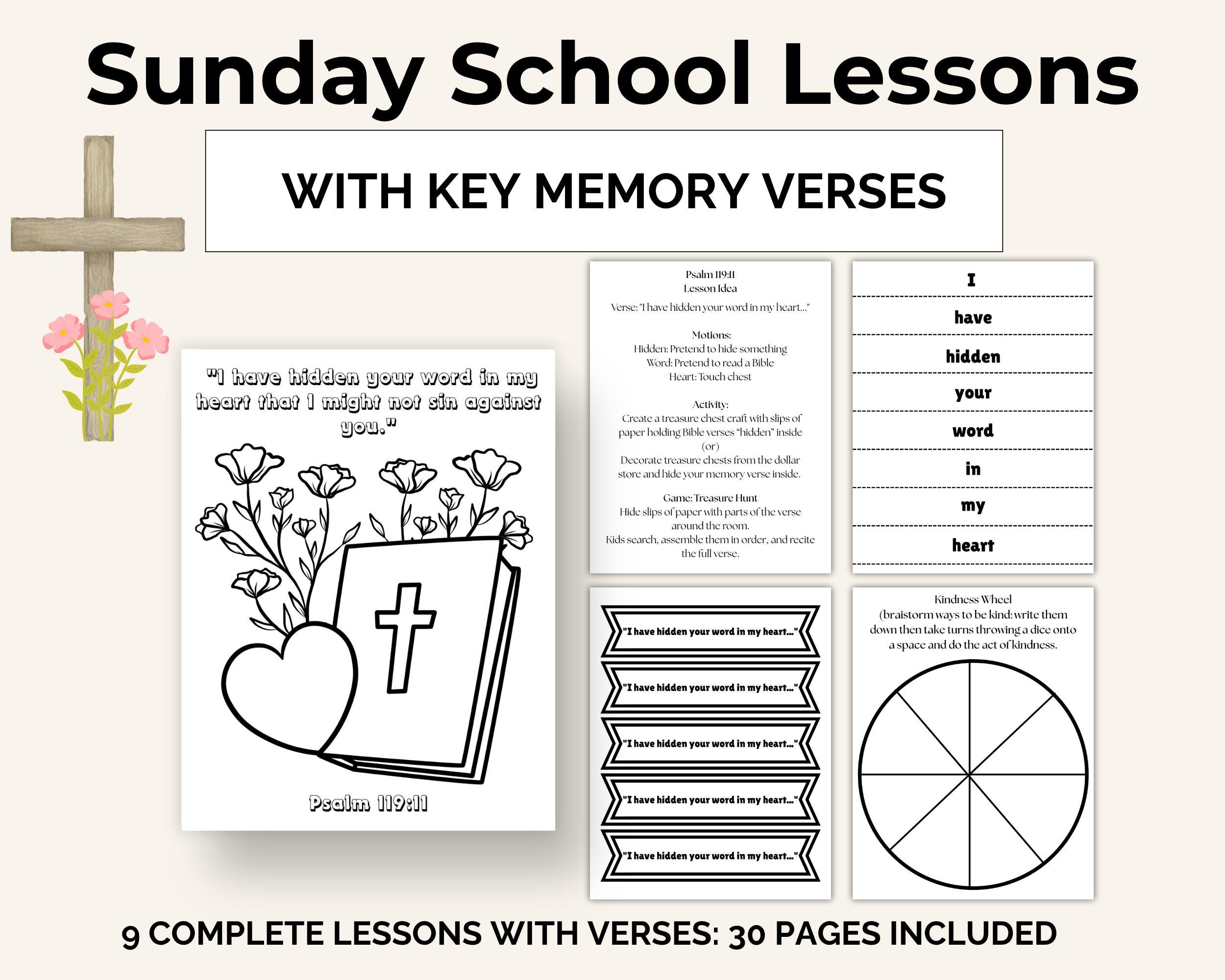 Sunday School Lesson Bundle With Memory Verse, Fun Activity, Game ...