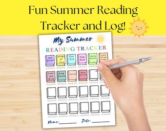 Kinder Sommer Lese-Tracker, lustige Lese-Tracker für den Sommer, Buch-Tagebuch: druckbare Lese-Tracker für Kinder und Jugendliche, Lese-Tracker für Bücher