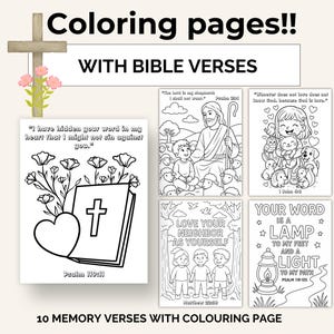 Memory Verse Coloring Pages: Sunday School Bible Activity (PDF Download)