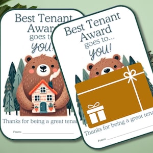 Titulaire de la carte-cadeau d'appréciation du locataire Titulaire de la carte-cadeau d'appréciation du locataire cadeau Merci d'avoir été un bon locataire cadeau de dernière minute