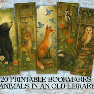 Woodland Animal Bookmarks: Library Classroom Printable (Digital Download)