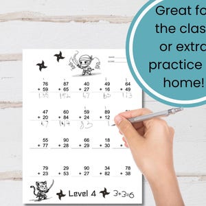 Math Addition Worksheets for School Classroom Practice at Home Ninja ...