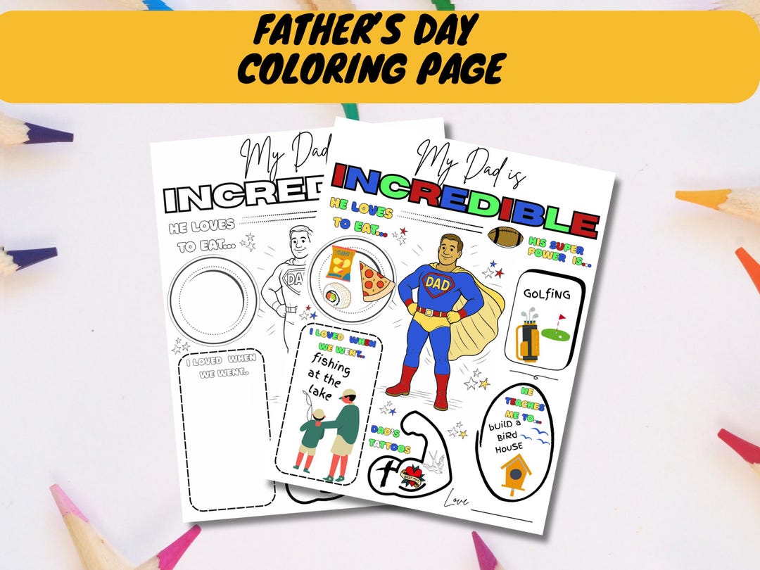 Father's Day Coloring Page Appreciation Color in Sheet All About Dad ...
