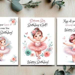 Verjaardagskaarten Ballerina schattig Mooie verjaardagskaarten voor kleine meisjes Lastminute verjaardagskaartbundel Leuke verjaardag ballerinaliefhebber