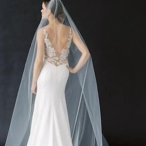 FAST DELIVERY Soft Wedding Veil, Ivory Wedding Veil, One Layer Bridal Veil, Cathedral Wedding Veil, Chapel Veil, Fingertip Bridal Veil