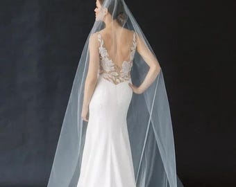 Livraison rapide Voile de mariée souple, Voile de mariage ivoire, Voile de mariée une couche, Voile de mariage cathédrale, Voile de chapelle, Voile de mariée du bout des doigts