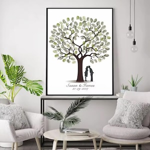 Wedding Guest Book Fingerprint Guestbook Tree, Wedding Guest Book Alternative, Thumbprint Tree, Fingerprint Tree, Personalized Guestbook