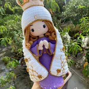 Mary,Blessed Mother Doll, Catholic Doll Set,Christmas decoration,Handmade Blessed Mother Mary Crochet Doll, Virgin Mary Crochet Doll