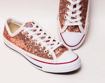 rose gold sparkly converse