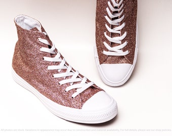 sparkly rose gold converse