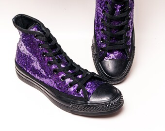 purple sequin converse shoes