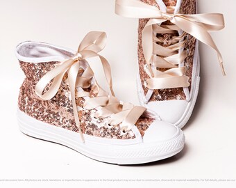 rose gold sparkly converse