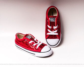 converse red sequin sneakers